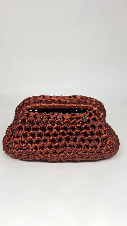 Clutch Satin Party Bag | Copper Brown