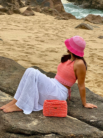 Pink Ombré Cotton Crop Top