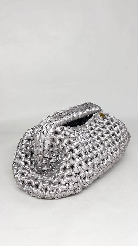 Clutch Satin Party Bag | Silver