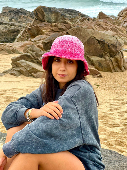 Pink Ombré Cotton Sun Hat